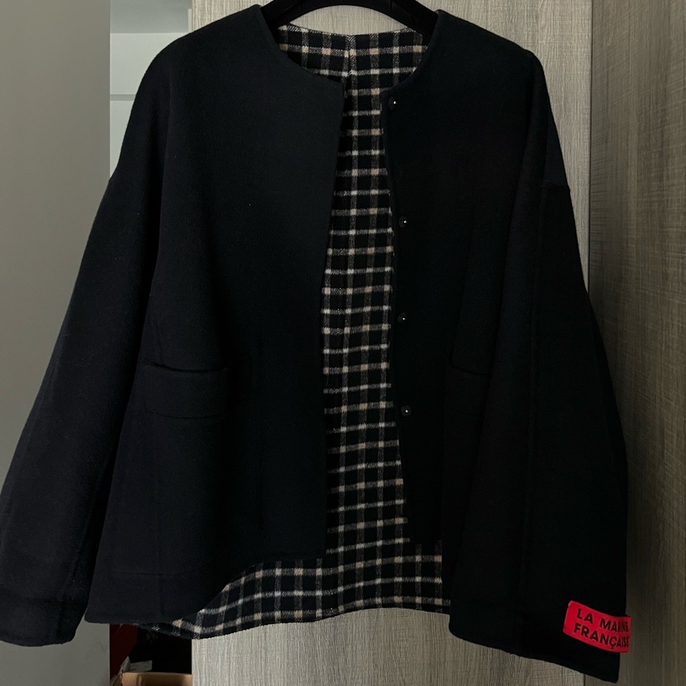 Japanese local brand reversible navy wool jacket.